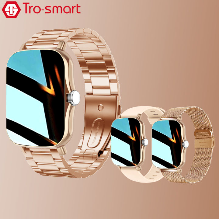 Rose Gold Color Smart Watch Women Men Smartwatch Heart Rate Smart Clock ...