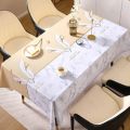 2023 New Dining Table and Table Cloth Tea Table Light Luxury and High Grade Rectangular Oil Resistant and Waterproof Table Cloth. 