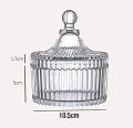Transparent Qianli Glass Candy Jar With Lid Round Crystal High Quality Glass Candy Jar For Home & Hotel Use. 