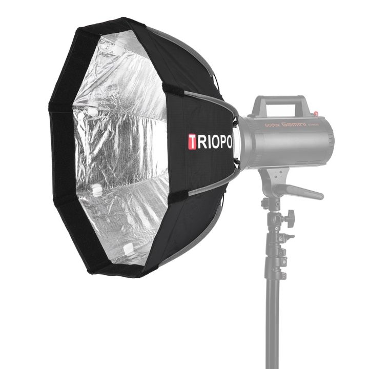 TRIOPO 55cm Foldable 8-Pole Octagon Softbox with Soft Cloth Carrying Bag Bowens Mount for Studio Strobe Flash Light-m