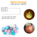 2.2M 20 Cotton Ball String Fairy Night Lights USB LED Bulb Bedroom Party Decoration / Birthday Festive Atmosphere Layout Photographic Props 1Pcs. 