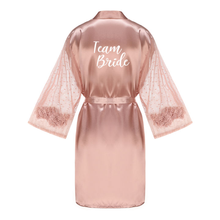 Rose%20Gold%20Bridesmaid%20Team%20Bride%20Robes%20With%20Lace%20Mesh%20Sleeve%20Sister%20Mother%20Bathrobe%20Maid%20Of%20Honor%20Kimono%20Wedding%20Gift%20-%20Image%203