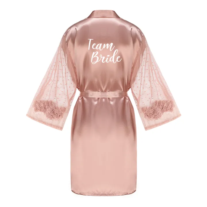 Rose%20Gold%20Bridesmaid%20Team%20Bride%20Robes%20With%20Lace%20Mesh%20Sleeve%20Sister%20Mother%20Bathrobe%20Maid%20Of%20Honor%20Kimono%20Wedding%20Gift%20-%20Image%203