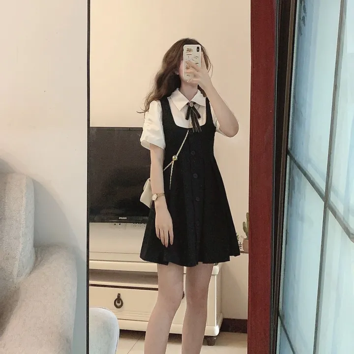 Sweet%20College%20Style%20Top%20Strap%20Dress%20Summer%20New%20Korean%20Style%20Cute%20and%20Gentle%20Wear%20Two-Piece%20Suit%20-%20Image%203