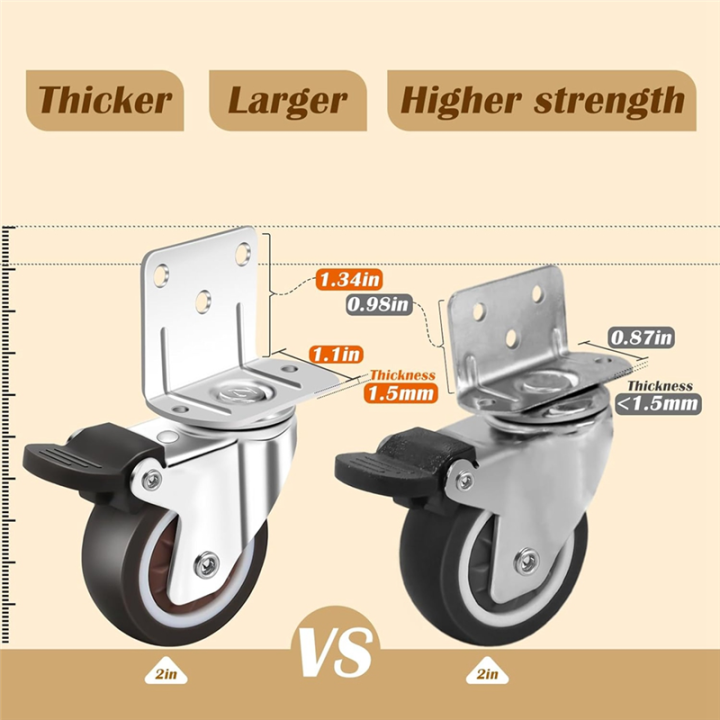 Side%20Mount%20Casters,Casters%20Set%20of%204%20with%20Brake,L-Shape%20Plate%20Small%20Wheels%20for%20Furniture,Cabinet%20Casters,1%20in(L-Shape)%20-%20Image%203