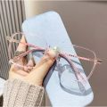 Enacolor Ultralight Eyeglasses Women's Pure School Style Student Large Frame Flat Lens Anti-blue Light Frame Glasses Ins Gilr New Accessories. 