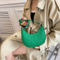 Tote Bag Casual Retro PU Leather Women Handbags Green Pouch Small Solid Color Underarm Bags Fashion Mini. 