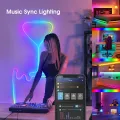 Auoyo WS2812b LED String Light Christmas Lights Intelligent APP Control Magic Decoration Racing Lighting Belt Wall Decoration Indoor Outdoor Strip Fairy Lights for Garden Christmas Party Holiday Decoration. 