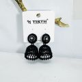 BOOM Gold, Silver, Black color cute jimmiky drop earring with white and black pearl and white stone for girl and women. 