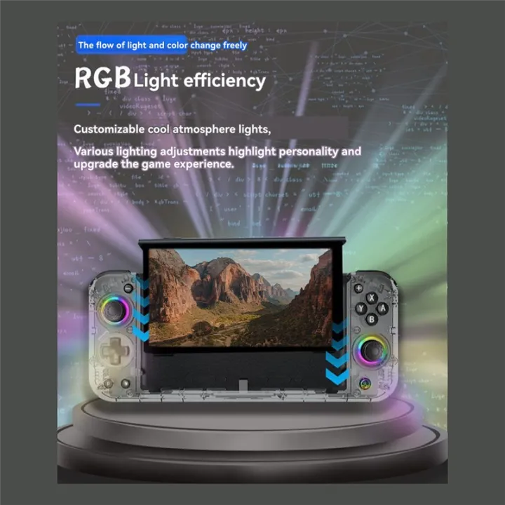 Gaming Controller for Switch RGB Lighting, Dual Vibration, 6- Gyro ...