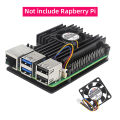 Raspberry Pi 5 Aluminum Case with PWN Fan Silicone Heatsink Active Passive Cooling Radiator Cooler Metal Shell For Pi 5. 