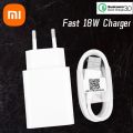 Original Xiaomi 18w Charger QC 3.0 Fast EU Charger Quick Usb Cable Charge for Redmi Note 6 7 8 Pro 9 10 POCO M3 9A 10A 4X. 