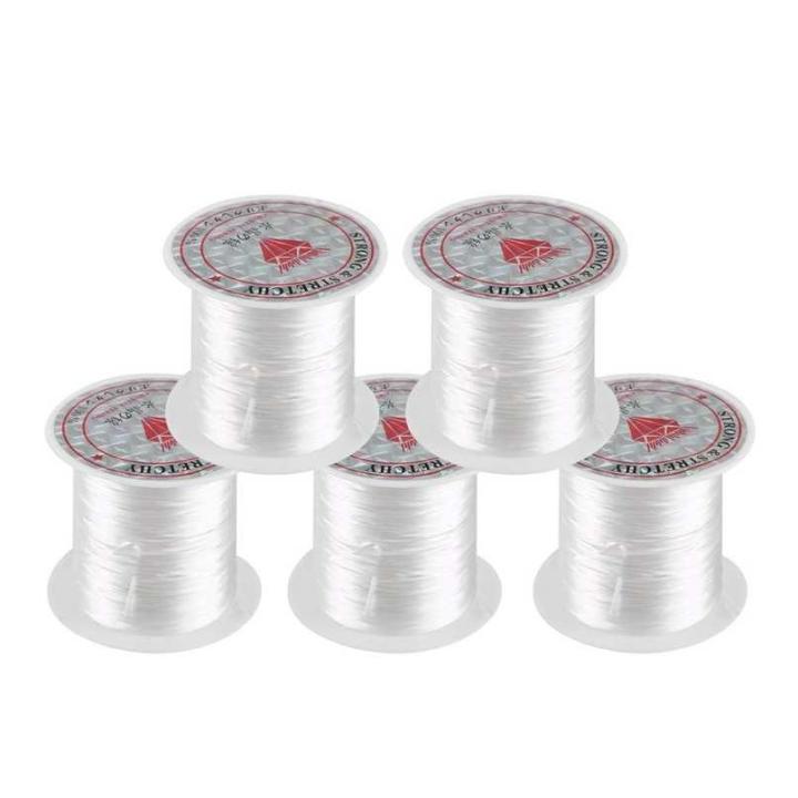5 Rolls Crystal Line Beads String Wire Jewelry Material Elastic Thread ...