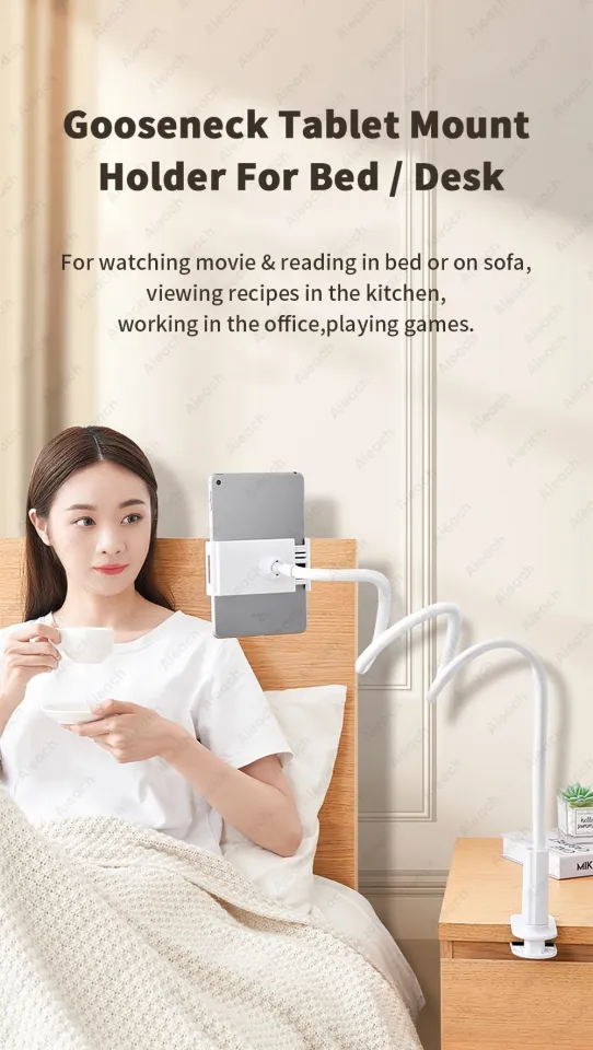 Gooseneck Tablet Mount Holder For Bed Desk Phone Holder Flexible