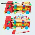 Children's Wooden Disassembly Assembly Engineering Car Nut Car Screw Toy Variety Combination Shape Building Blocks Toys. 
