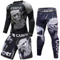 【13 S】 Boxing Set Compression Rashguard BJJ Kickboxing Tight T-shirts Muay Thai MMA Fitness Sportsuit. 