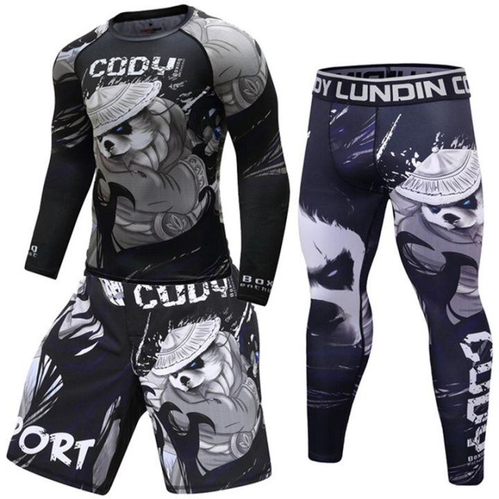 %E3%80%9013%20S%E3%80%91%20Boxing%20Set%20Compression%20Rashguard%20BJJ%20Kickboxing%20Tight%20T-shirts%20Muay%20Thai%20MMA%20Fitness%20Sportsuit%20-%20Image%202