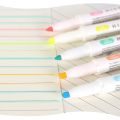 【Hot】 5 Colors/Box Double Headed Highlighter Pen Set Fluorescent Markers Highlighters Pens Art Marker Japanese Cute Kawaii Stationery. 