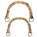 DIY Handmade Detachable Bamboo Purse Handles With Buckle 15.5CM Bamboo Bag Handles Handbag Band Handle Handbags. 