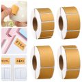 Portable Kraft Paper Label Stickers Blank Self-adhesive Name Sticker Writable Tearable Classification Stickers Office Kitchen Food Jar Glass Bottle. 
