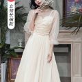 Wedding Champagne Bridesmaid Dress 2024 New Summer Fairy Niche Senior Sisters Group Dress Daily Style. 