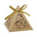 50pcs Wedding Cake Laser Cut  boxes pyramid Party  Sweets  Candy Chocolate Decorative Favor  Gift  Box. 