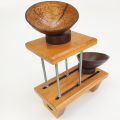Mini Wooden Table Top Plant Stand Holder Adjustable with Flower Pots Set for Planter Wood Office Desk Indoor. 