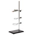 Laboratory Grade Metalware Support Stand, Cork Lined Burette Clamp with 2 Retort Ring (2inch,3inch Dia). 