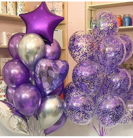 GLORIOUS%20Party%20Balloons%20Pack%20of%2010-%20Metallic%20Chrome%20Purple%20Balloons%20and%20Purple%20Confetti%20Latex%20Helium%20Balloons%20With%20Ribbon%20-%2012%20Inch%20Balloon%20Decoration%20Pack%20-%20Image%204