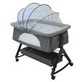 Multifunctional baby crib Foldable on wheels with mosquito net Portable and lightweight crib toddler bed. 