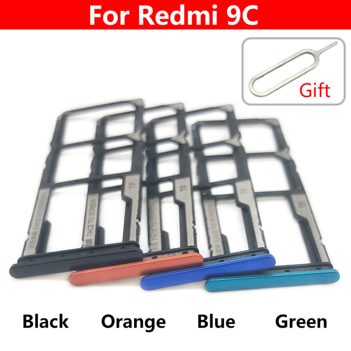 Original%20New%20For%20Xiaomi%20Redmi%209%209A%209C%209T%20SIM%20Card%20Tray%20Slot%20Holder%20Adapter%20Accessories%20Black%20Blue%20Green%20Yello%20Orange%20-%20Image%203