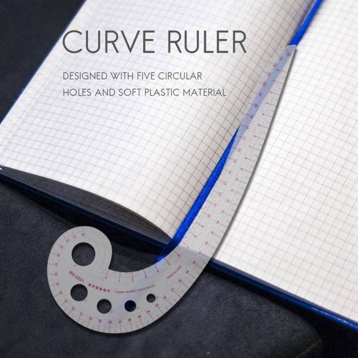 Comma Shaped Ruler ICQURBT 5pcs 11.8 inch Long Comma Shaped Plastic Transparent French ...