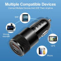 Dual Port Car Charger - USB C and USB A Fast Charging Adapter. 