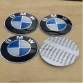 4Pcs 3D BMW Logo Wheel Hub Center Cap Labeling Of Steering Wheel Rim Shaft. 