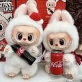 Coke Labubu Blind Box Figurine labubu Keychain Doll Plush Keychain Sitting Party Trendy Toy Small Gift. 