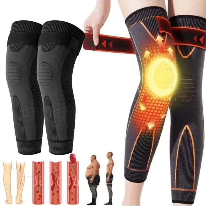 【HOT】 1PC Non-Slip Knee Pads Elastic Long Leg Sleeve Bandage Pressurized Knee Pads Running Sports Warm Leg Protection Accessories