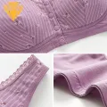 U-shaped Back Bra Comfortable Plus Size Lace Bra for Mid-aged Women Soft Breathable Stylish with Front Button Closure Perfect for Southeast Asian Buyers Supportive Back Bra. 