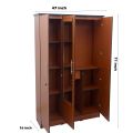 3 door, Melamine Cupboard /Almari (6x4 Fit) , Mirror Only , drack brown, - 5 year warranty. 