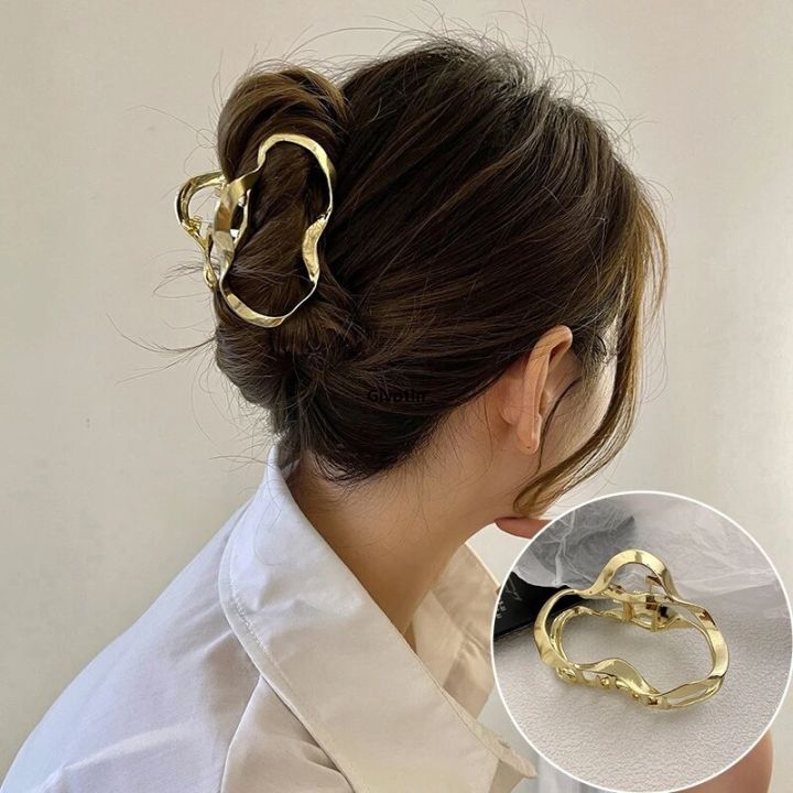 Korean%20Small%20Irregular%20Metal%20Catch%20Crab%20Hair%20Claw%20Clips%20for%20Women%20Girls%20Accessories%20Gold%20Silver%20Black%20Jaw%20Clamp%20Headdress%20Gifts%20-%20Image%208