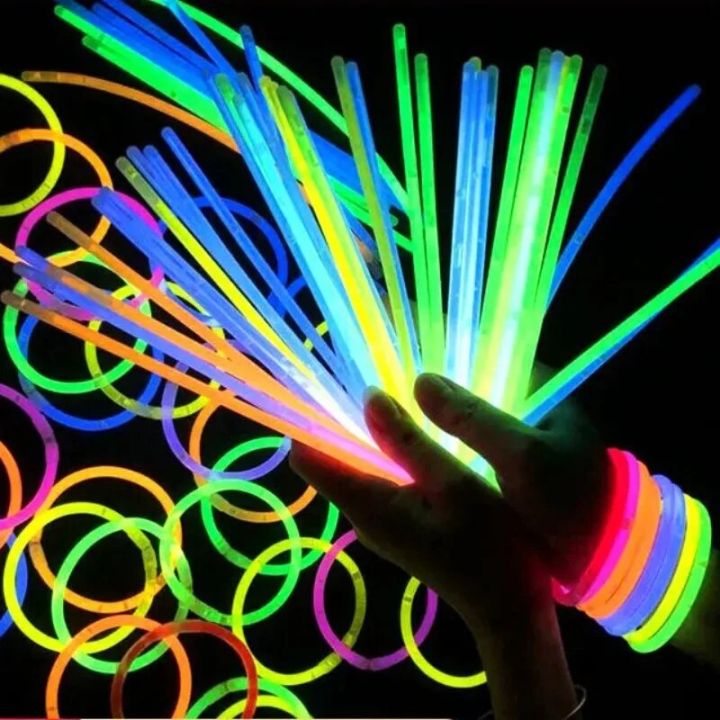 【HUT】 5/10/20Pcs Glow Sticks Party Bright Fluorescence Light Disposable Glowing Bracelets Props For Wedding Halloween Birthday Decor