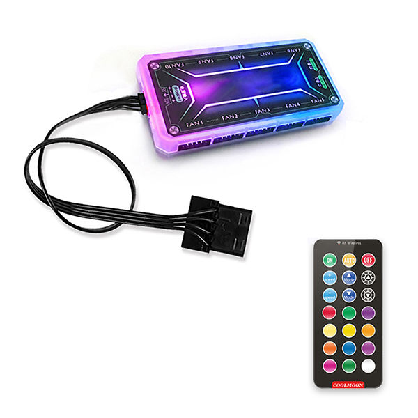 RGB Fan Phantom Controller Lighting Chassis 6 Pin Fan Desktop Computer RF Remote Control Computer Cooling Fan