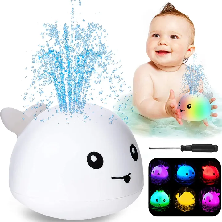【HOT】 ZHENDUO Baby Bath Toys Whale Automatic Spray Water Bath Toy With LED Light Sprinkler Bathtub Shower Toys For Toddlers Kids Boys