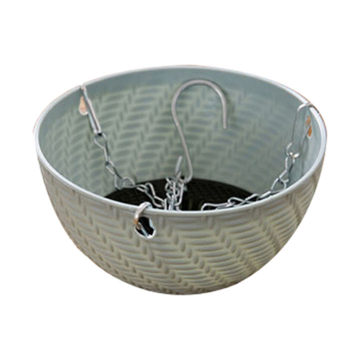 Balcony Chain Hanging Planters Flower Pot Basket Imitation Rattan Weaving Cologo