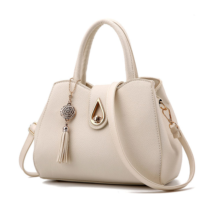 Elegant Simple Handbags Pu Leather Top handle Hand Bags Tassels