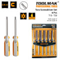 Professional Magnetic TORX Screwdriver Set - TOOLMAK - T10-T30 - 6 Pcs. 