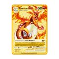 pokemon cards golden Spanish Pokemon Metal Cards Pokémon Letters Charizard Pikachu V VMAX Collection Gold Card GX Original Collection Toy Kid GiftsParty Games Crafts. 