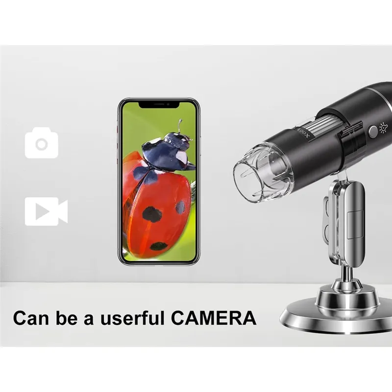 thumbnail image 2 of 50-1000X 8LED Mini USB Digital Microscope Zoom Endoscope Magnifier With Adjustable Stand True 1.3MP HD Video Camera | Online 2 of 13