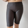 women's spandex compression tight short | Knee length Inner Slip Short | Mid waist | Black. 