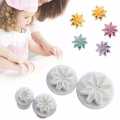 3pcs/set Gerbera Daisy Flower Petal Cake Mold Plunger Fondant Cookie Cutters Baking DIY Cake Decorating Tools For Christmas A111. 