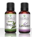 Vemlo Tea Tree & Lavender Essential Oils - 30ml + 30ml | Pure 100% Natural for Healthy Skin, Face, and Hair (FROM INDIA)SAB. 